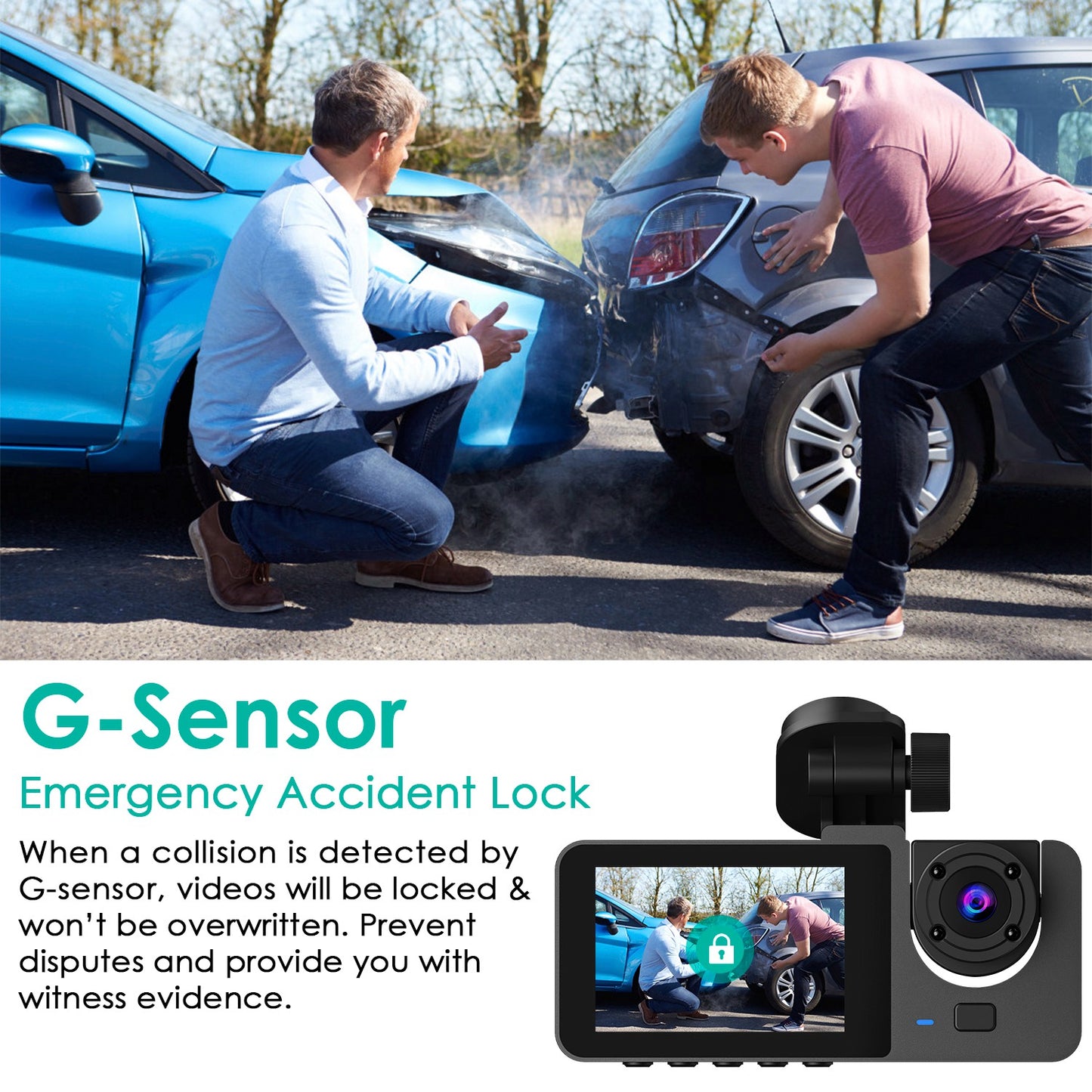 3 Channel Dash Cam Front Inside Rear Vehicle Driving Recorder Car DVR With 32G MMC Card.