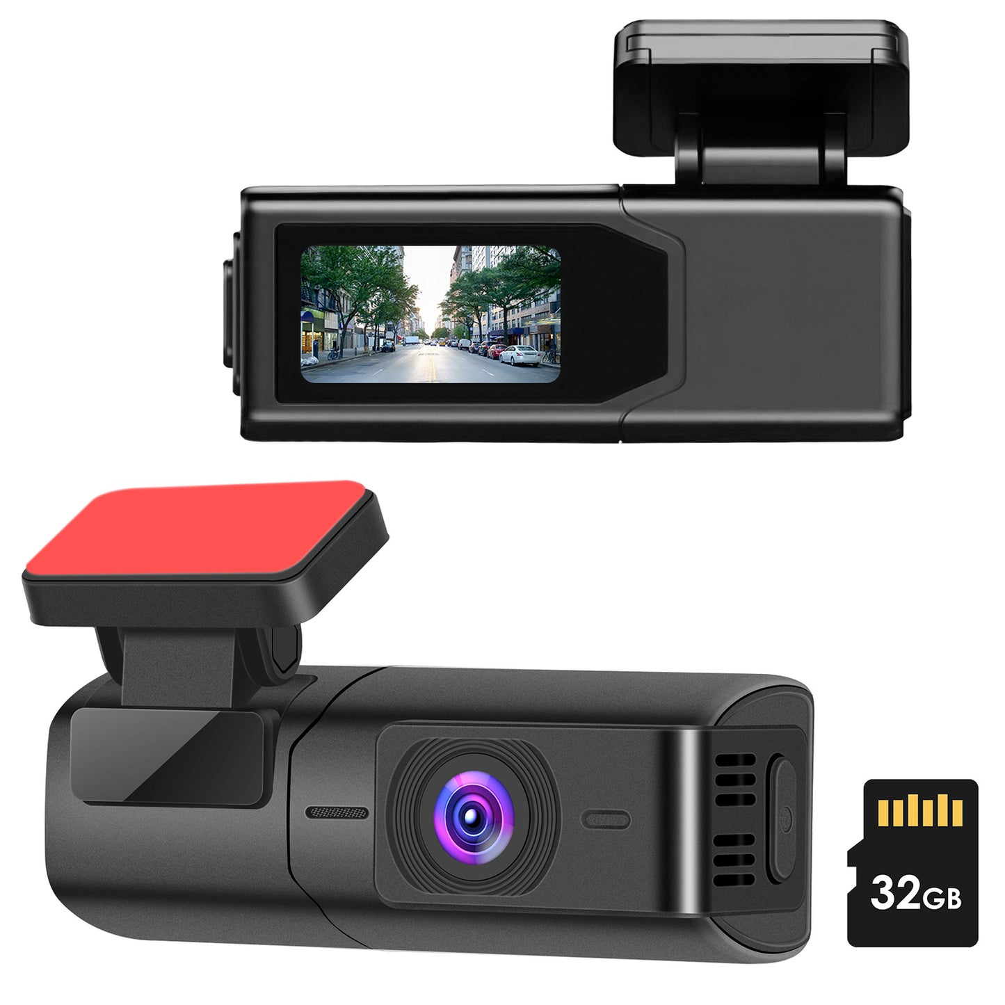 1Pc 2K HD Front Dash Cam For Car With IPS Screen Night Vision Loop Recording Included 32G Storage Card.